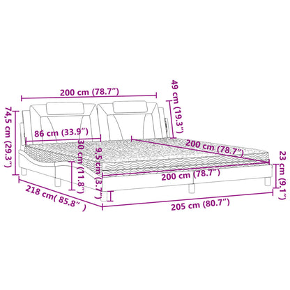 Bett "Viana" mit Matratze Weiß 200x200 cm Kunstleder