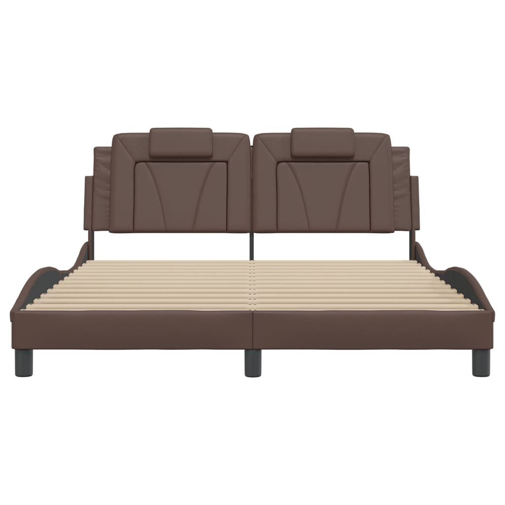 Bettgestell "Viana" mit LED ohne Matratze Braun 160x200 cm