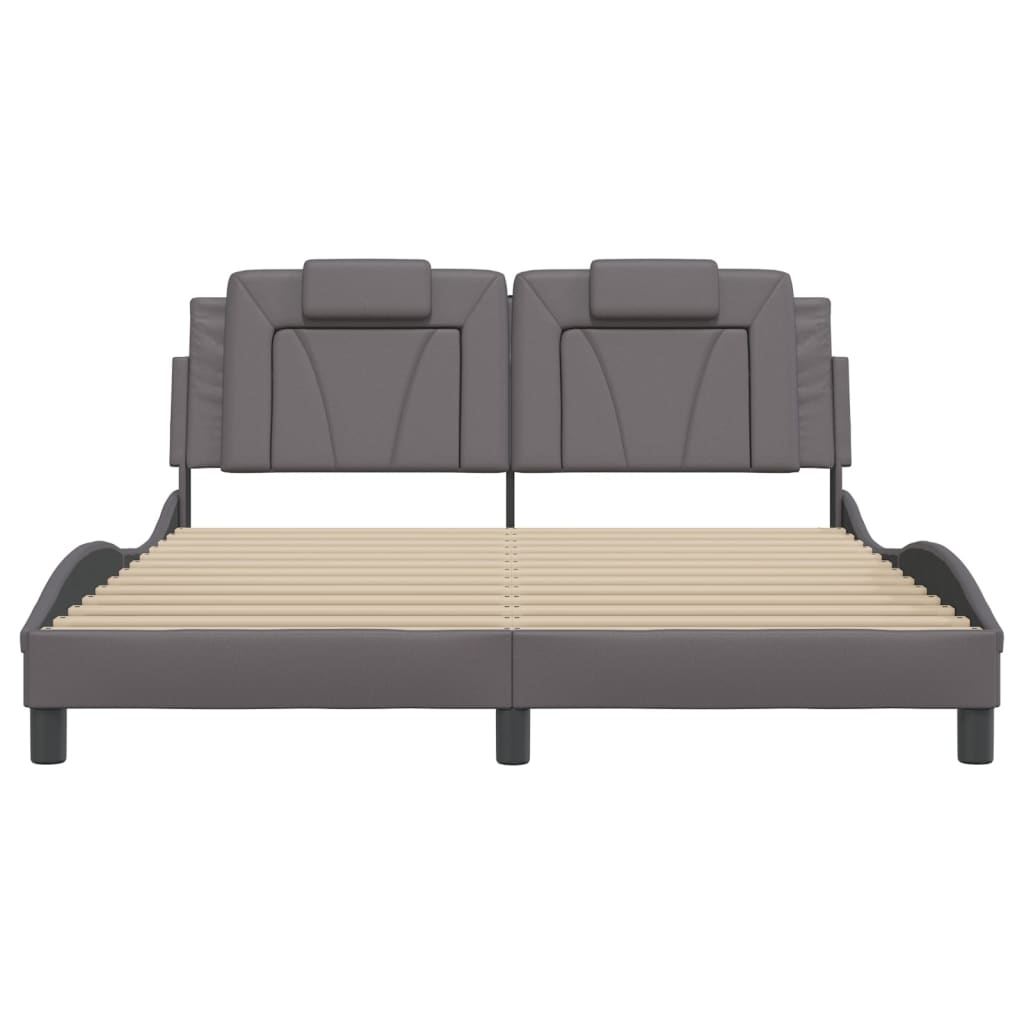 Bettgestell "Viana" mit LED ohne Matratze Grau 160x200 cm