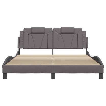 Bettgestell "Viana" mit LED ohne Matratze Grau 160x200 cm