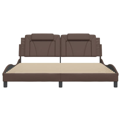 Bettgestell "Viana" mit LED ohne Matratze Braun 180x200 cm