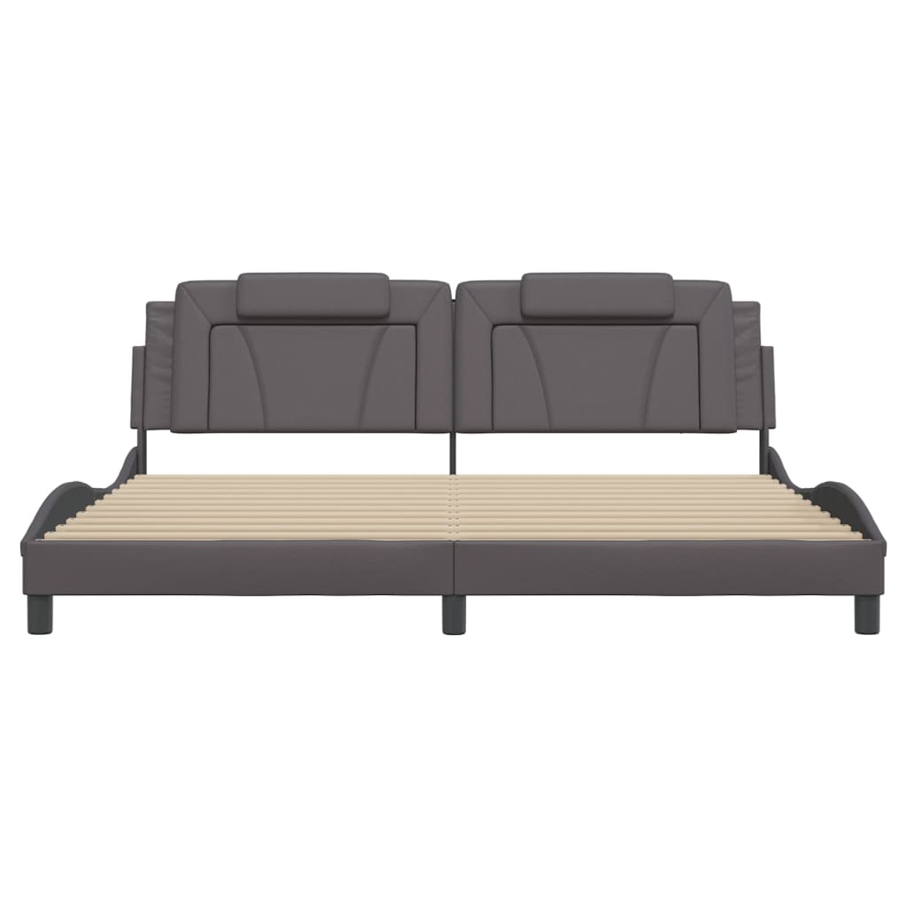 Bettgestell "Viana" mit LED ohne Matratze Grau 200x200 cm