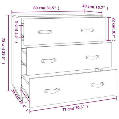 Sideboard Wachsbraun 80x40x75 cm Massivholz Kiefer