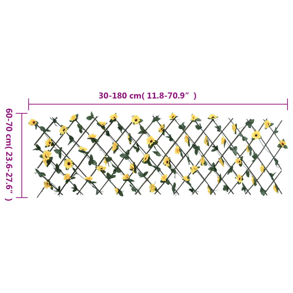 Rankgitter mit Künstlichem Efeu Erweiterbar Gelb 180x60 cm