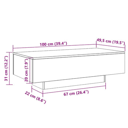 Couchtisch Sonoma-Eiche 100x49,5x31 cm Holzwerkstoff