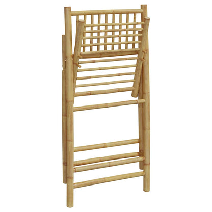 Bistrostühle 4 Stk. Klappbar mit Dunkelgrauen Kissen Bambus