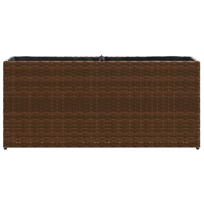Pflanzkübel mit 2 Töpfen 2 Stk. Braun 90x20x40 cm Poly Rattan