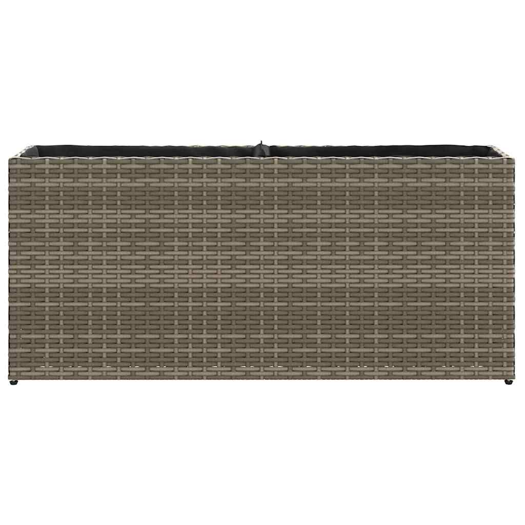 Pflanzkübel mit 2 Töpfen 2 Stk. Grau 90x20x40 cm Poly Rattan