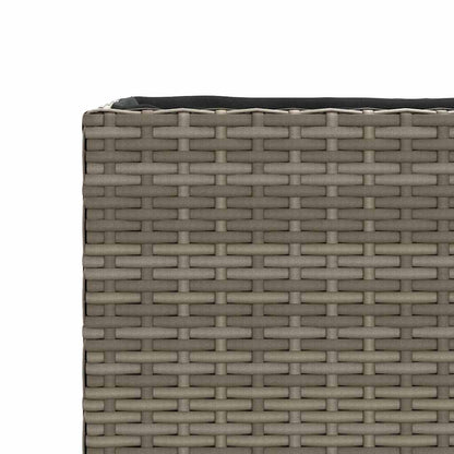 Pflanzkübel mit 2 Töpfen 2 Stk. Grau 90x20x40 cm Poly Rattan