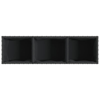 Pflanzkübel mit Rollen 2 Stk. Schwarz 107x32x38 cm Poly Rattan