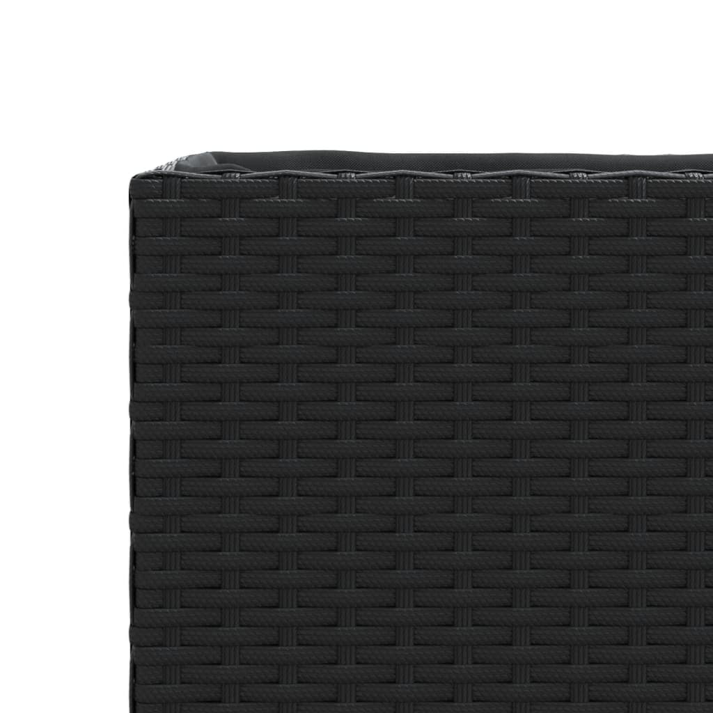 Pflanzkübel mit Rollen 2 Stk. Schwarz 107x32x38 cm Poly Rattan