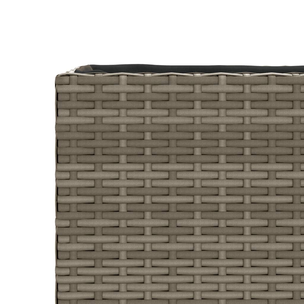 Pflanzkübel mit Rollen 2 Stk. Grau 107x32x38 cm Poly Rattan