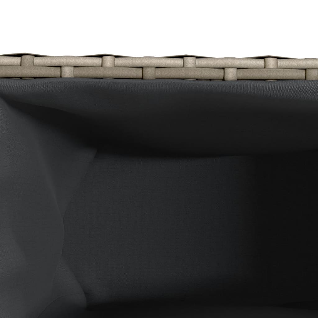 Pflanzkübel mit Rollen 2 Stk. Grau 107x32x38 cm Poly Rattan