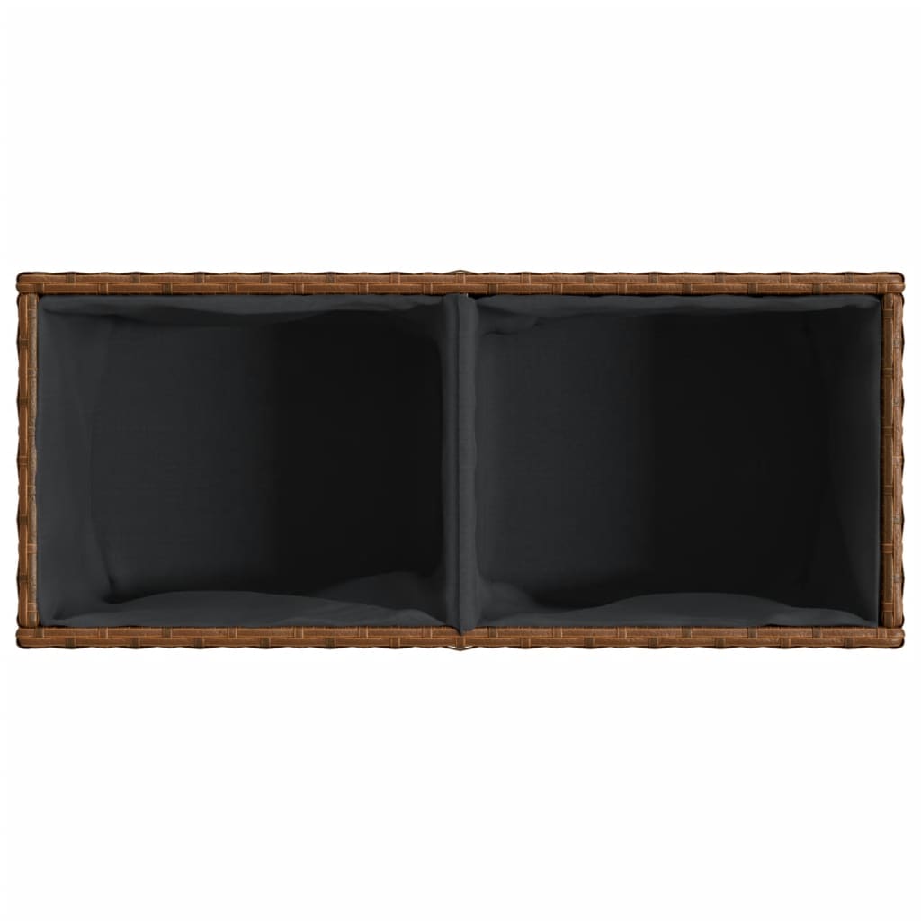 Pflanzkübel mit 2 Töpfen 2 Stk. Braun 72x30x32 cm Poly Rattan