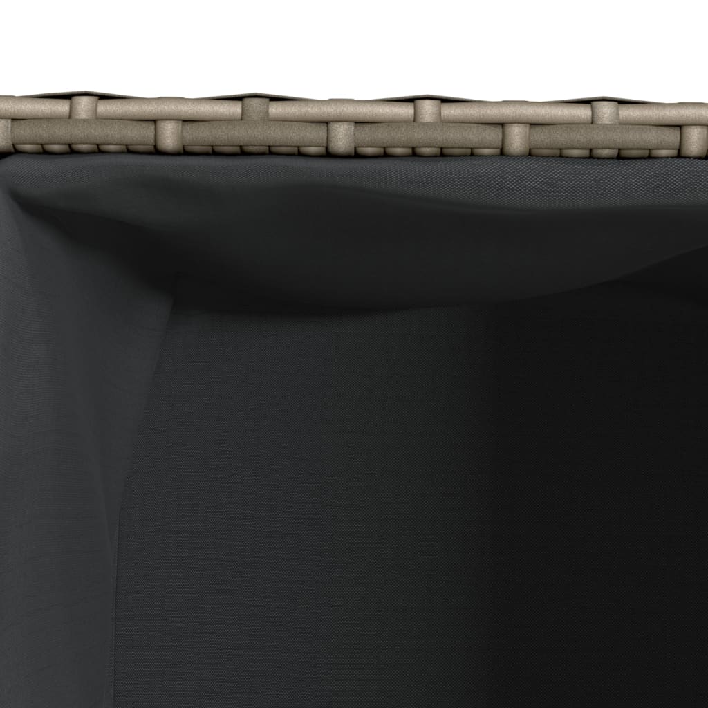 Pflanzkübel mit 2 Töpfen 2 Stk. Grau 72x30x32 cm Poly Rattan