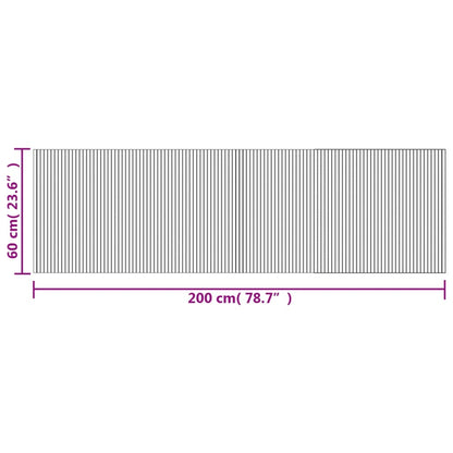 Teppich Rechteckig Hell Natur 60x200 cm Bambus