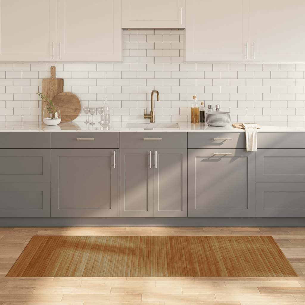 Teppich Rechteckig Braun 80x200 cm Bambus