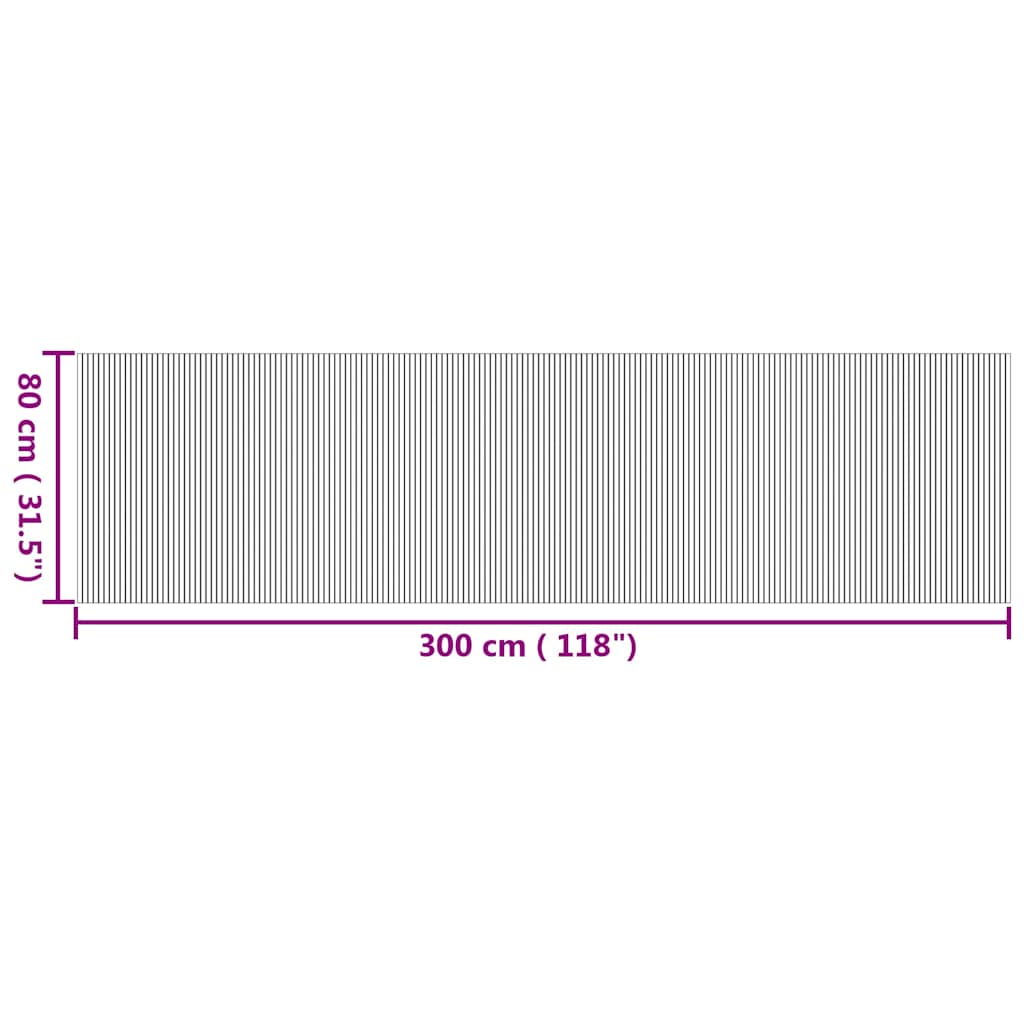 Teppich Rechteckig Natur 80x300 cm Bambus