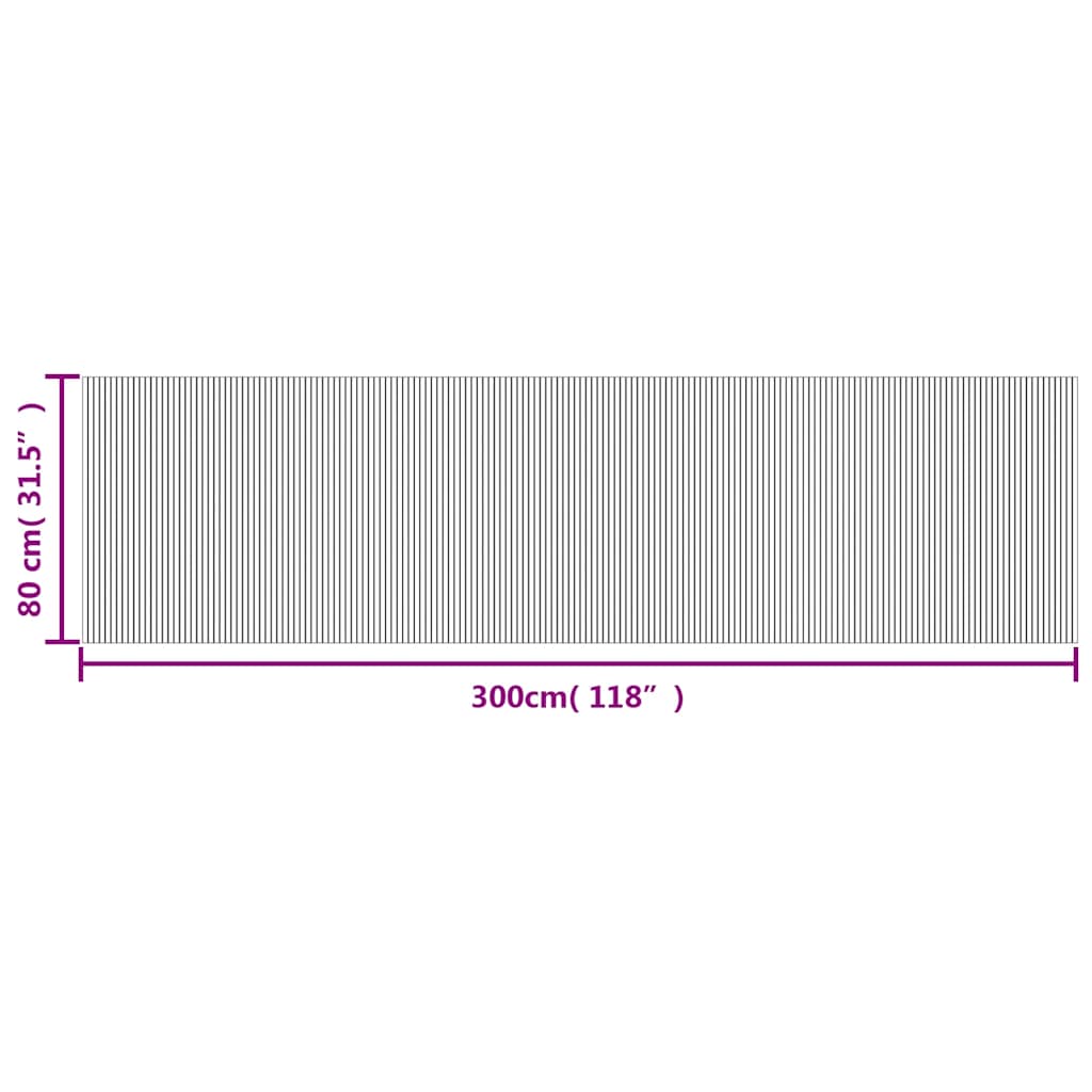 Teppich Rechteckig Braun 80x300 cm Bambus