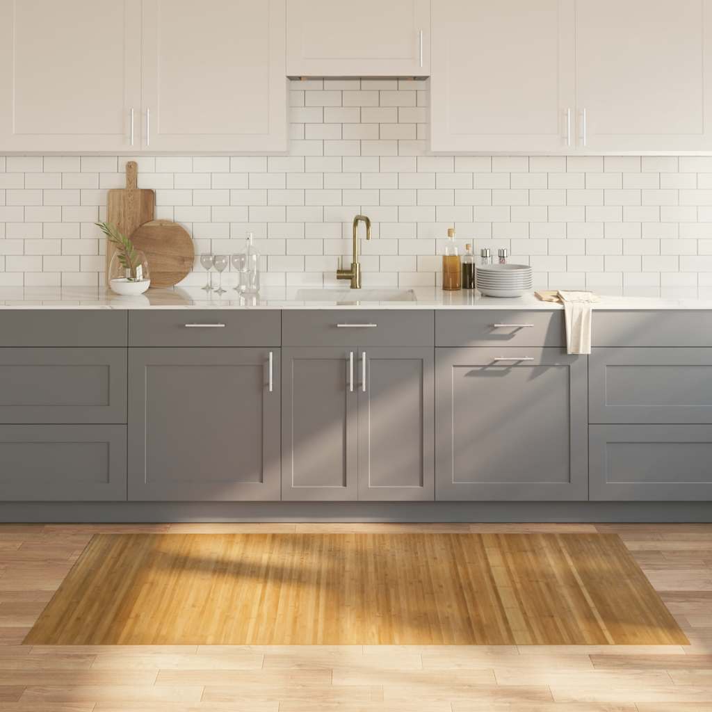 Teppich Rechteckig Natur 100x200 cm Bambus