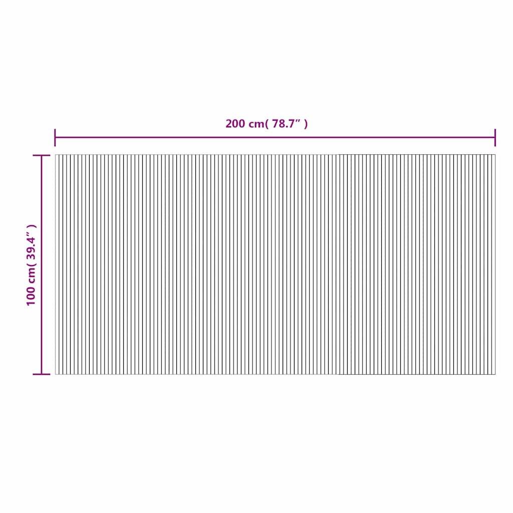 Teppich Rechteckig Braun 100x200 cm Bambus