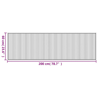 Teppich Rechteckig Braun 60x200 cm Bambus