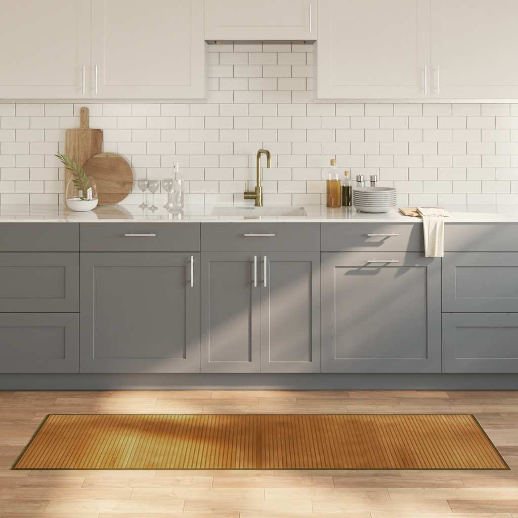 Teppich Rechteckig Braun 60x200 cm Bambus