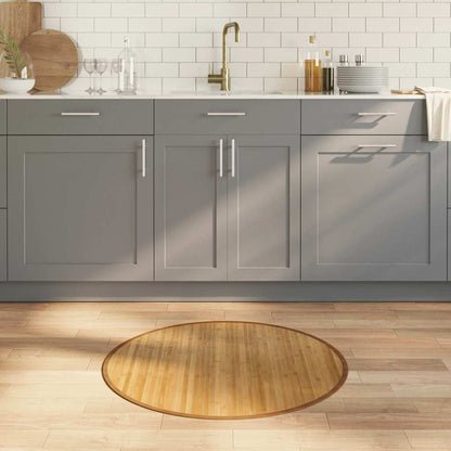 Teppich Rund Natur 80 cm Bambus