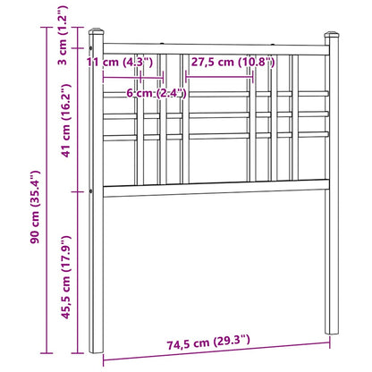 Ersatz-Kopfteil Metall Schwarz 75 cm