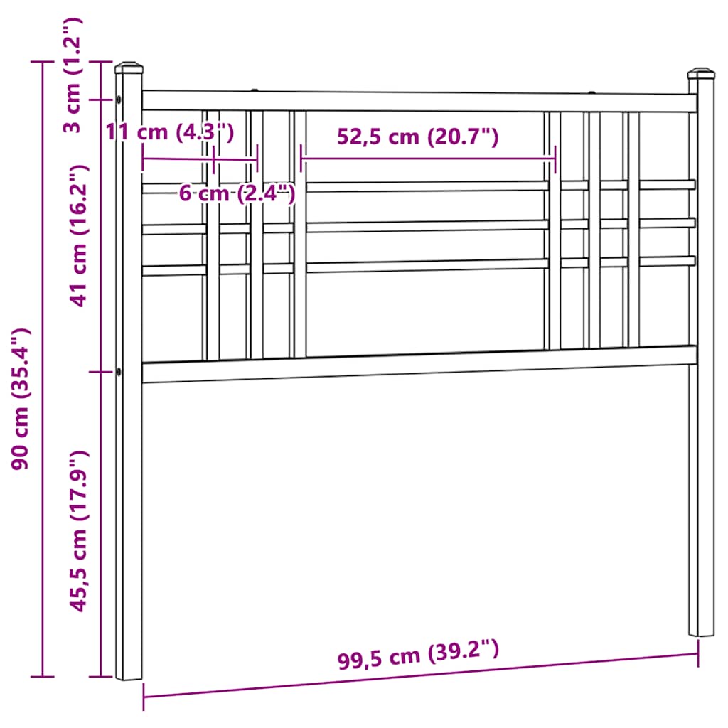 Ersatz-Kopfteil Metall Weiß 100 cm