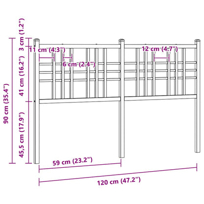 Ersatz-Kopfteil Metall Weiß 120 cm