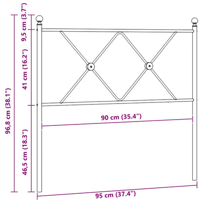 Ersatz-Kopfteil Metall Schwarz 90 cm