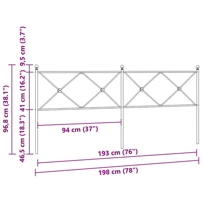 Ersatz-Kopfteil Metall Schwarz 193 cm