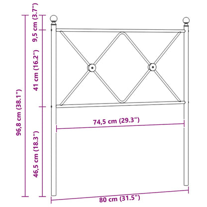 Ersatz-Kopfteil Metall Weiß 75 cm