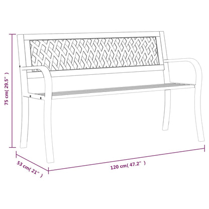 Gartenbank Schwarz 120 cm Stahl