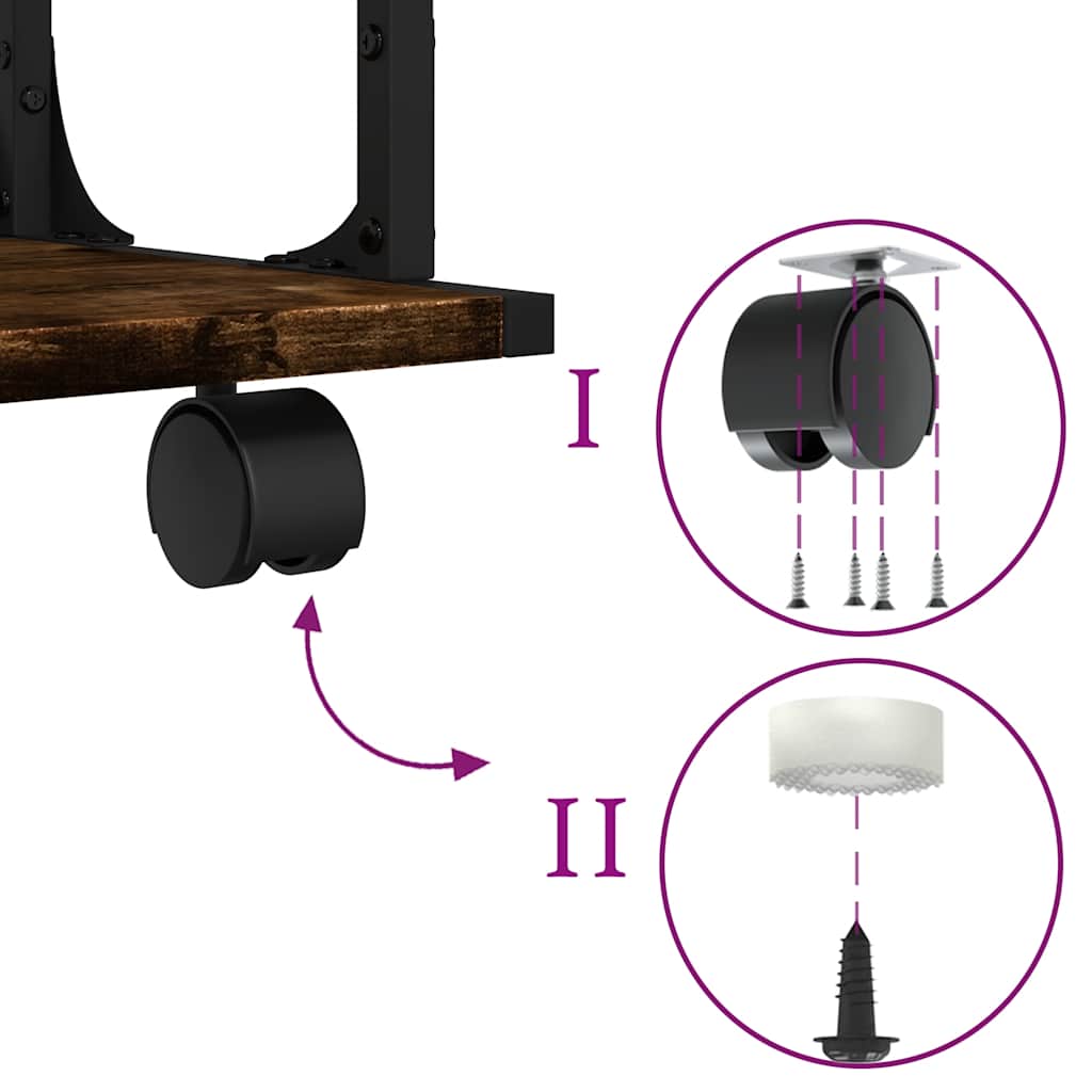 Druckerständer 2 Ablagen Räuchereiche 41x28x33,5 cm