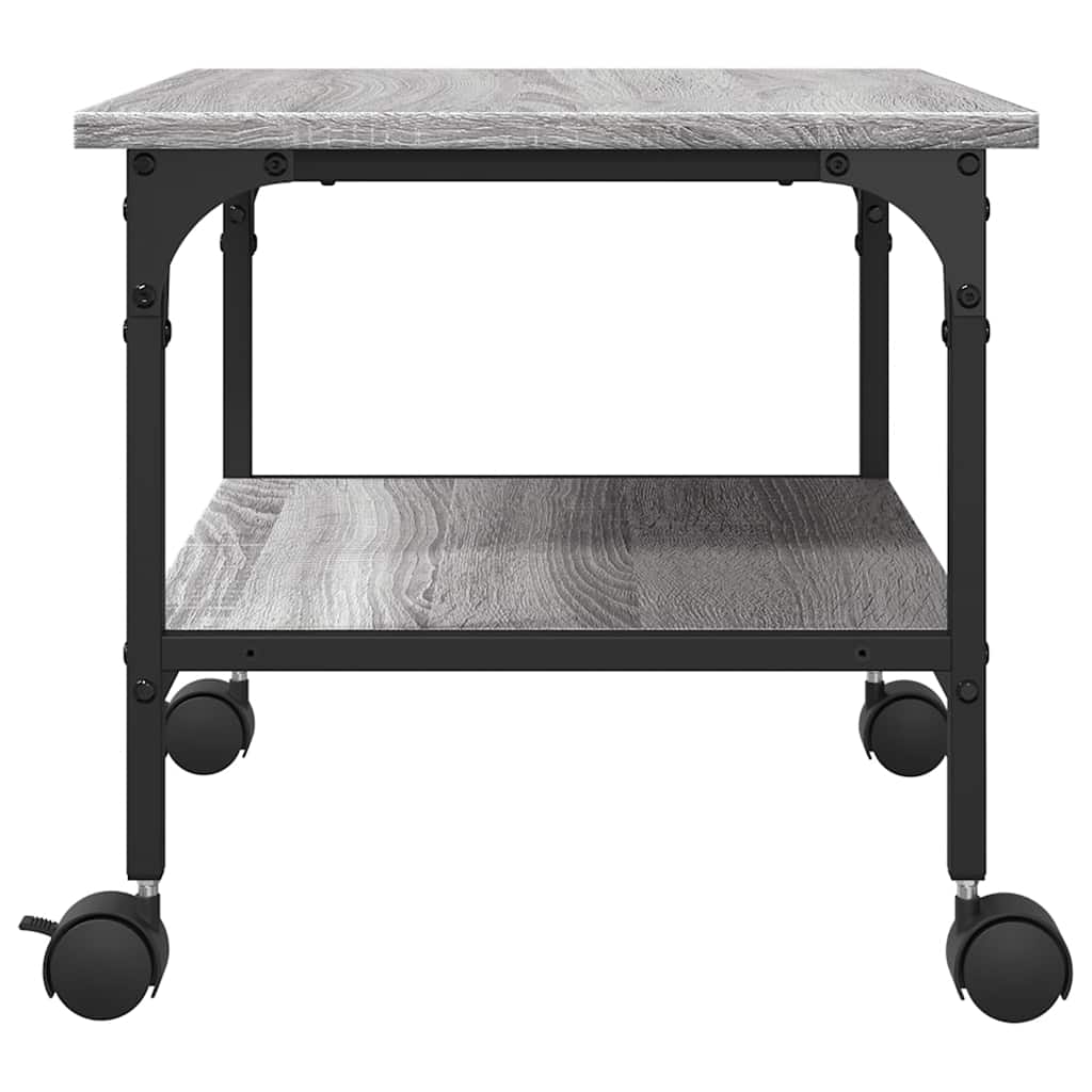 Druckerständer 2 Ablagen Grau Sonoma 50x40x38 cm Holzwerkstoff