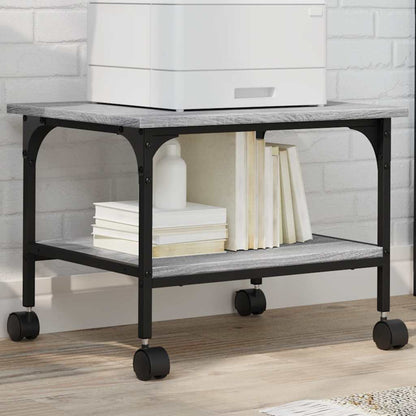 Druckerständer 2 Ablagen Grau Sonoma 50x40x38 cm Holzwerkstoff