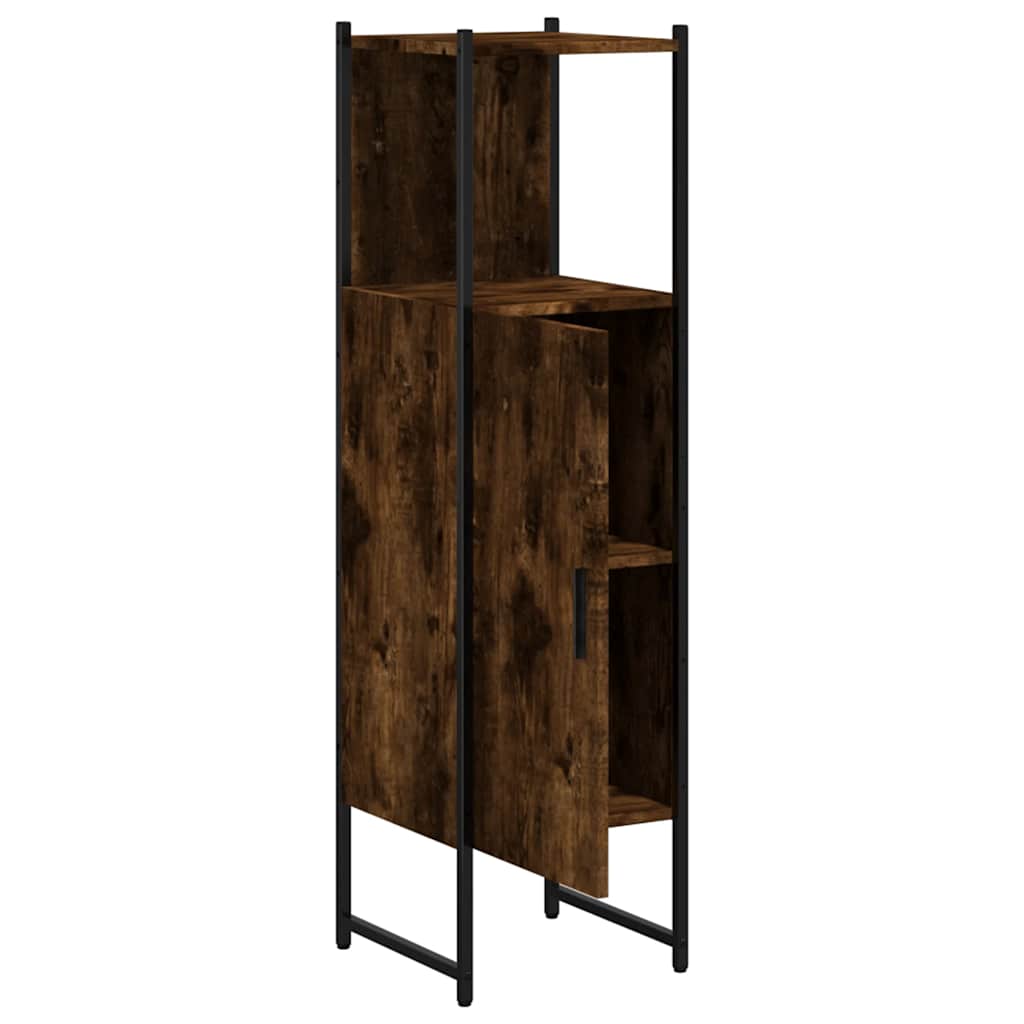 Badschrank Räuchereiche 33x33x120,5 cm Holzwerkstoff