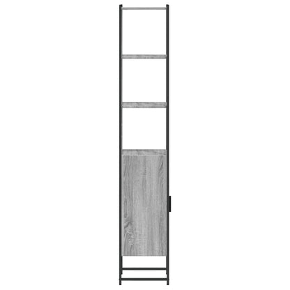 Badschrank Grau Sonoma 33x33x185,5 cm Holzwerkstoff
