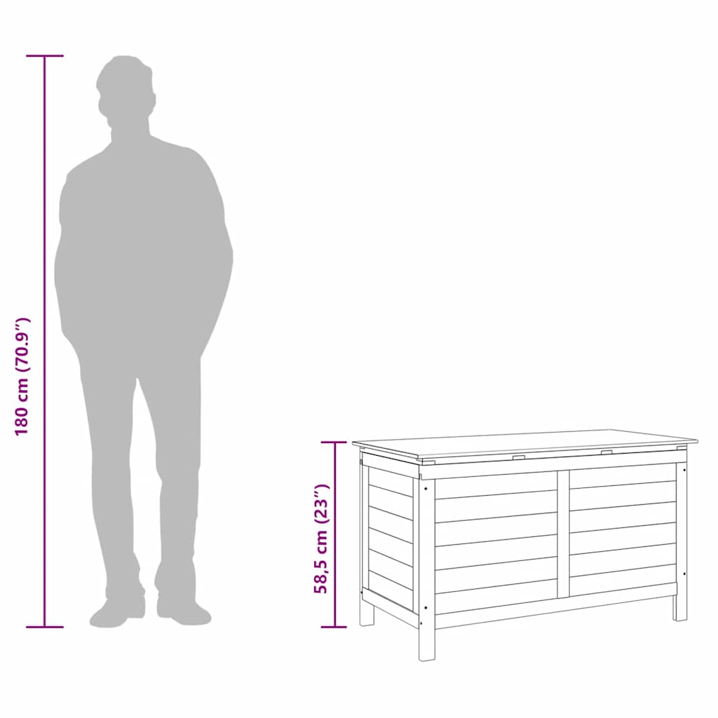 Gartentruhe 99x49,5x58,5 cm Massivholz Tanne