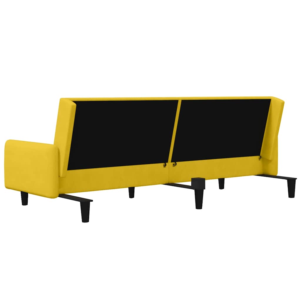 Schlafsofa 2-Sitzer Gelb Samt