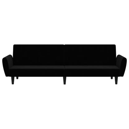 Schlafsofa 2-Sitzer Schwarz Samt