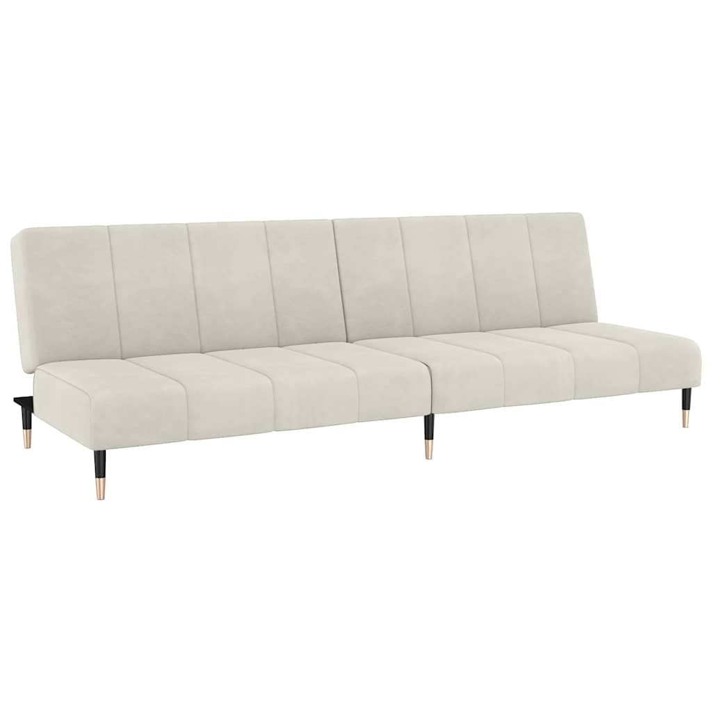 Schlafsofa 2-Sitzer Creme Samt
