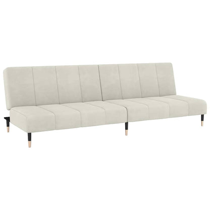 Schlafsofa 2-Sitzer Creme Samt