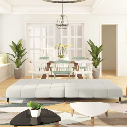 Schlafsofa 2-Sitzer Creme Samt