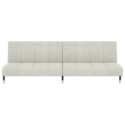 Schlafsofa 2-Sitzer Creme Samt