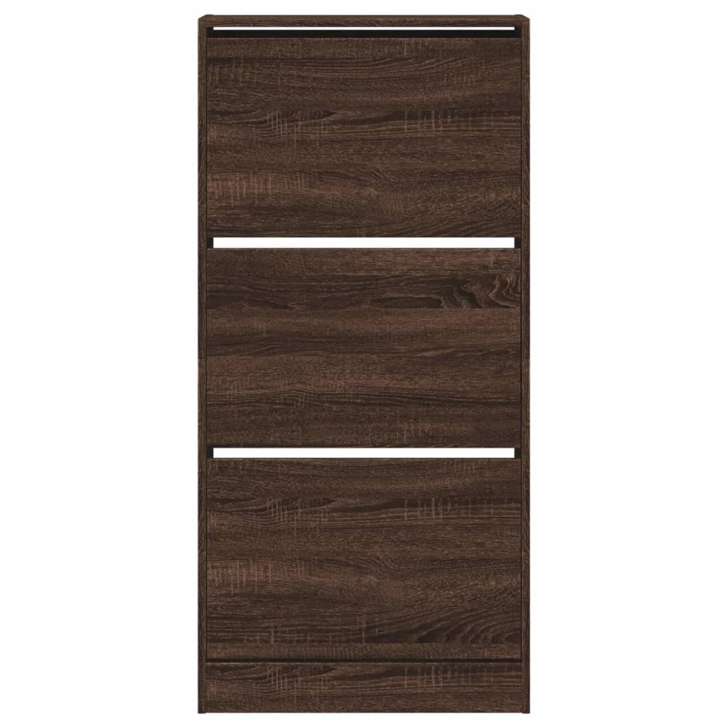 Schuhschrank Braun Eichen-Optik 60x21x125,5 cm Holzwerkstoff