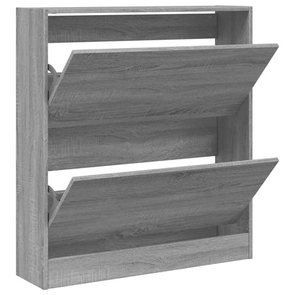 Schuhschrank Grau Sonoma 80x21x87,5 cm Holzwerkstoff