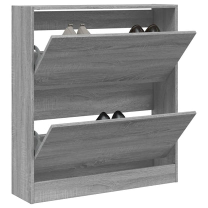 Schuhschrank Grau Sonoma 80x21x87,5 cm Holzwerkstoff